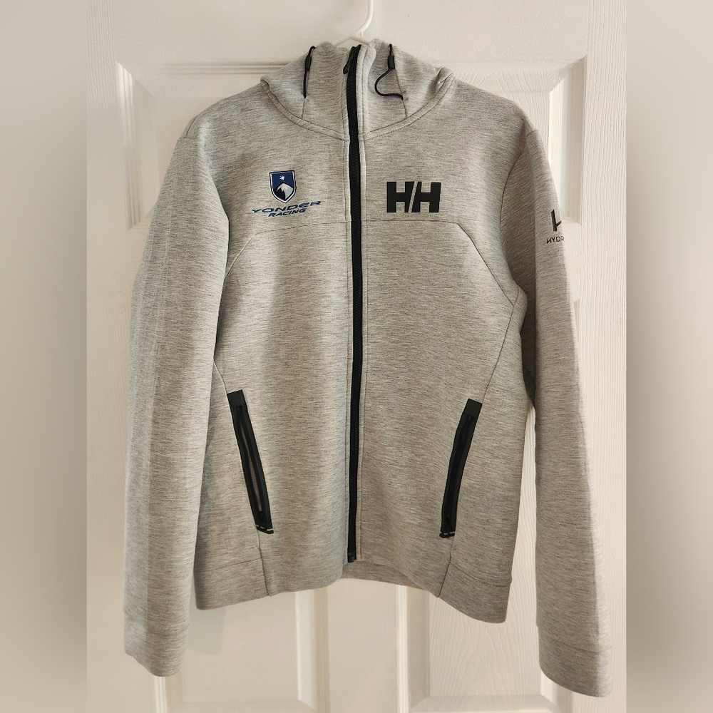 Helly Hansen Hoodie Sweatshirt grey men's medium EUC!